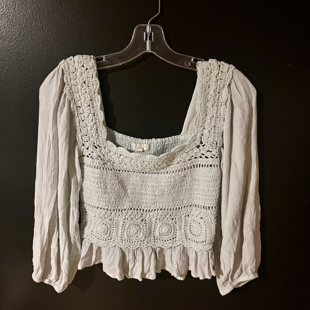 Elegant White Crochet Blouse
